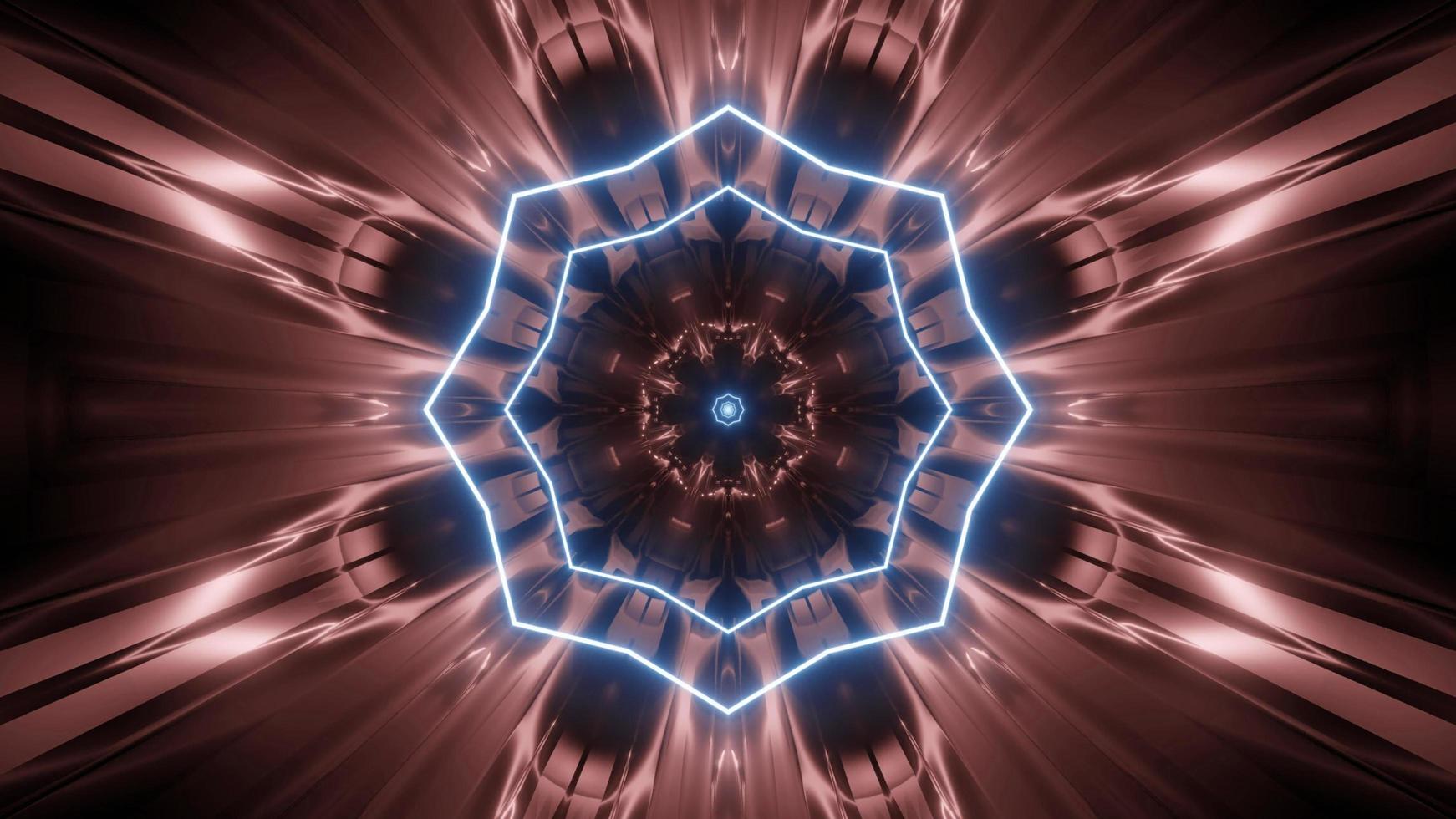 Colorful 3D kaleidoscope flower design illustration for background or texture photo