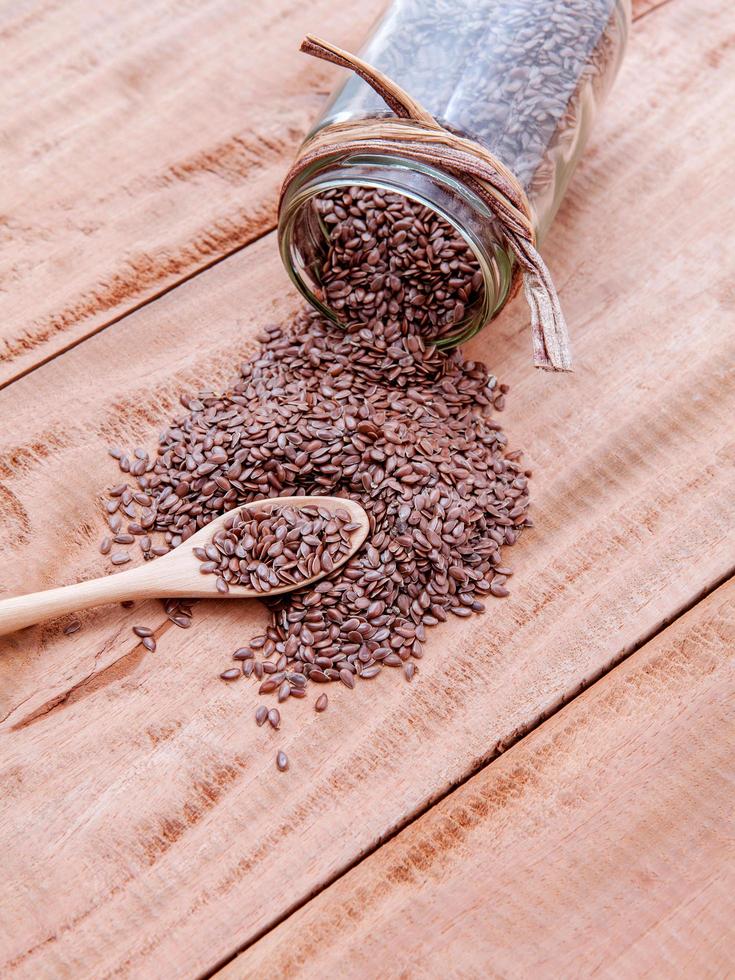 Flax seeds in a jar photo