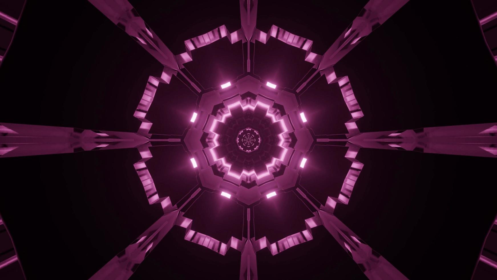 Ilustración de diseño floral de caleidoscopio 3d para fondo o textura foto