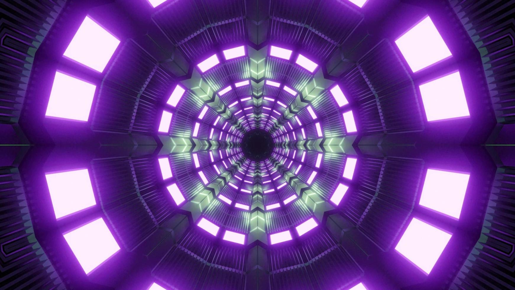 3D kaleidoscope tunnel design illustration for background or texture photo