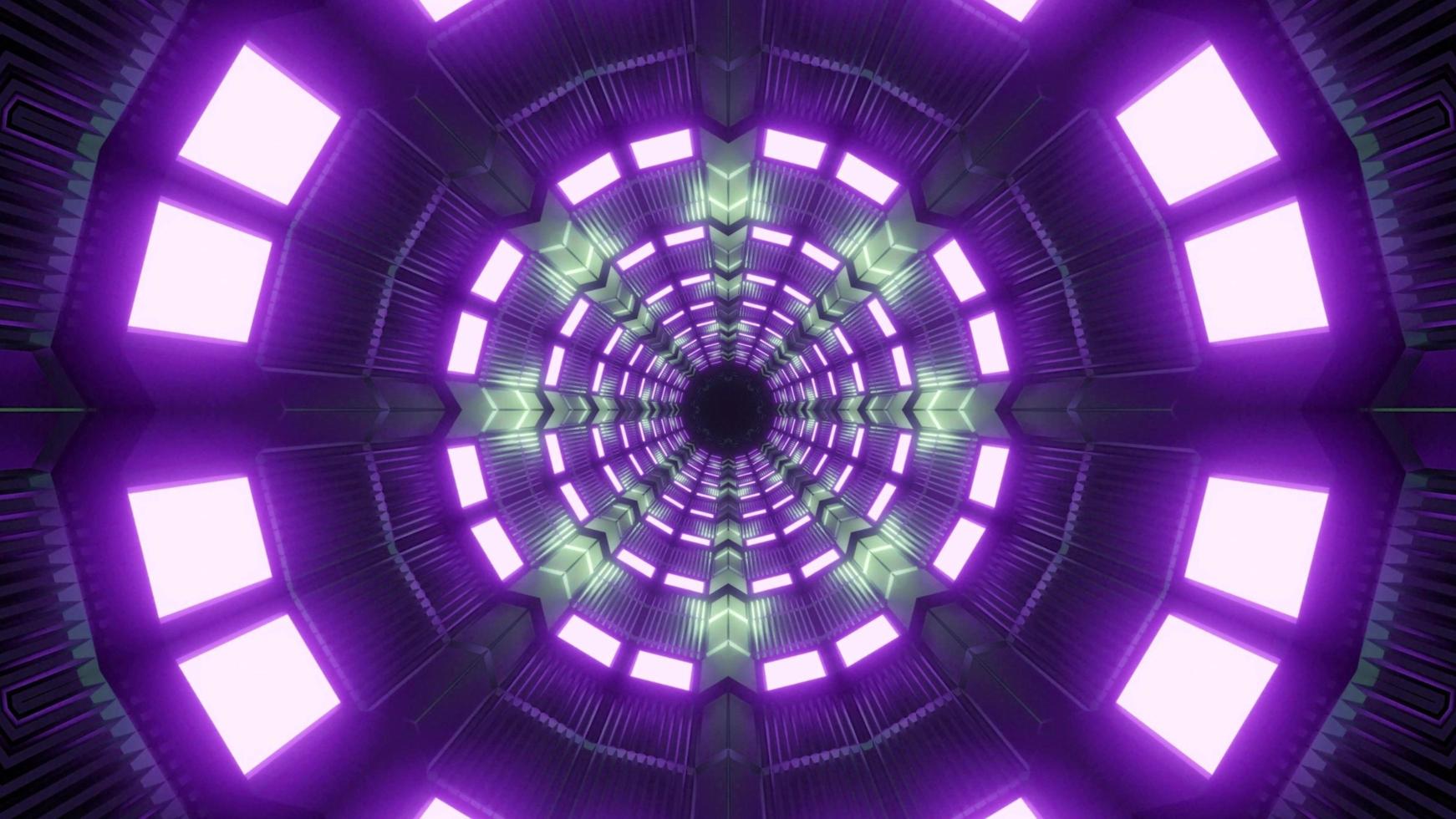 3D kaleidoscope tunnel design illustration for background or texture photo