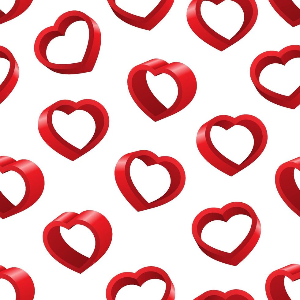 3d heart valentine's day seamless pattern vector