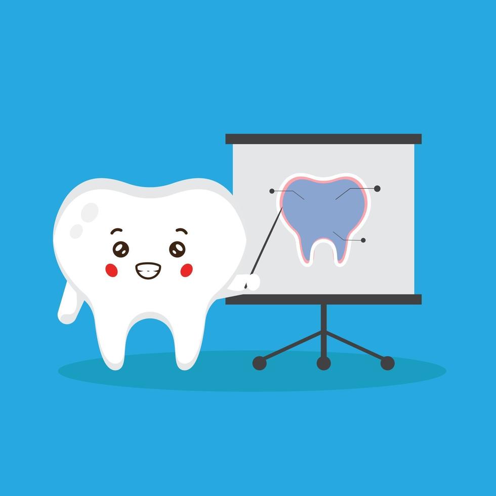 Cute Tooth Character Giving Lessons vector