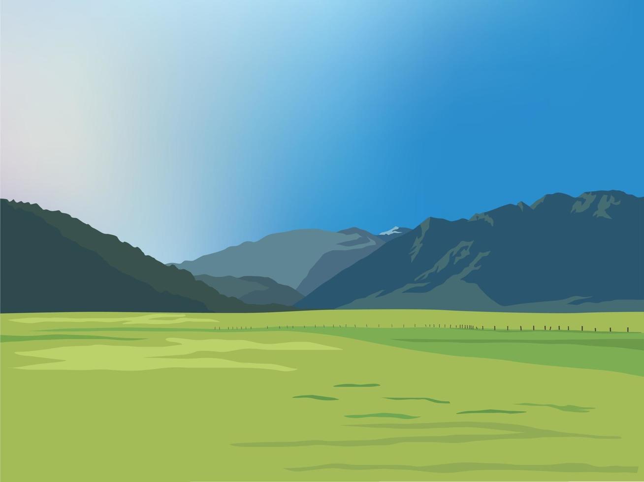 Mountain View and Beautiful Landscape on illustration graphic vector