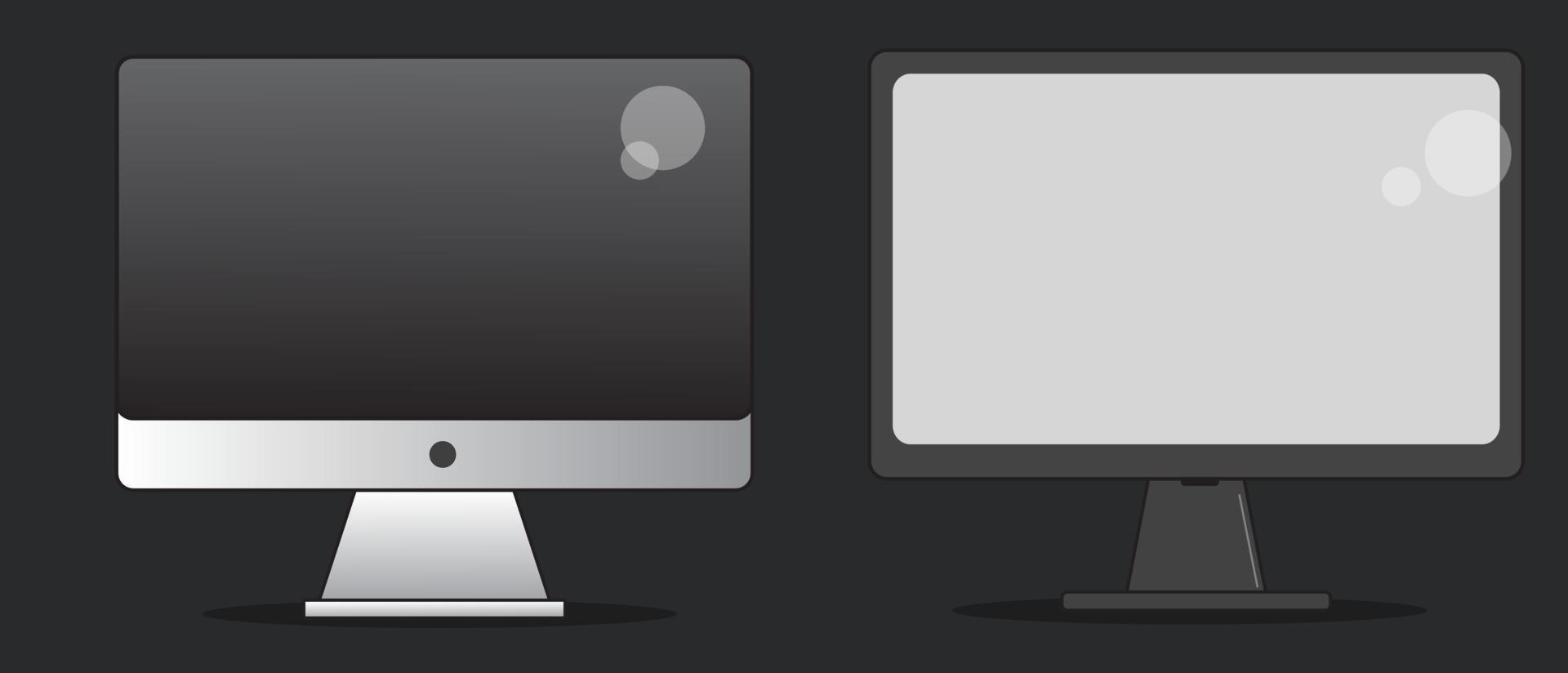 monitor de diseño con fondo negro vector