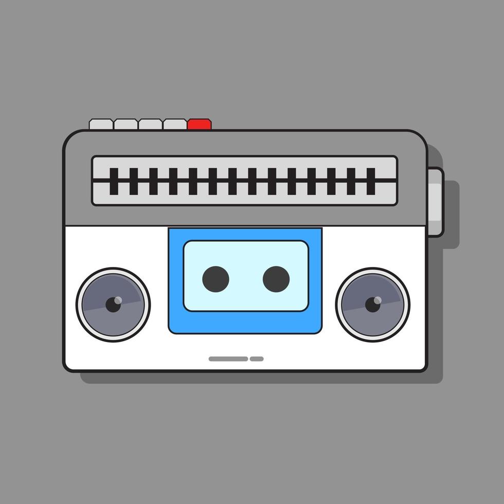 vintage radio on background. Vector illustration. Flat style.