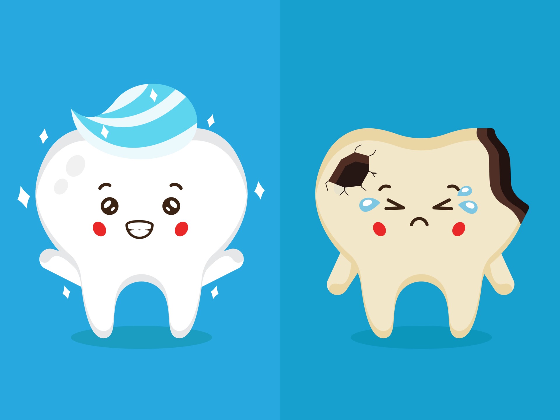 Stock Vector Happy Teeth and Sad Teeth Set 2026981 Vector Art at Vecteezy