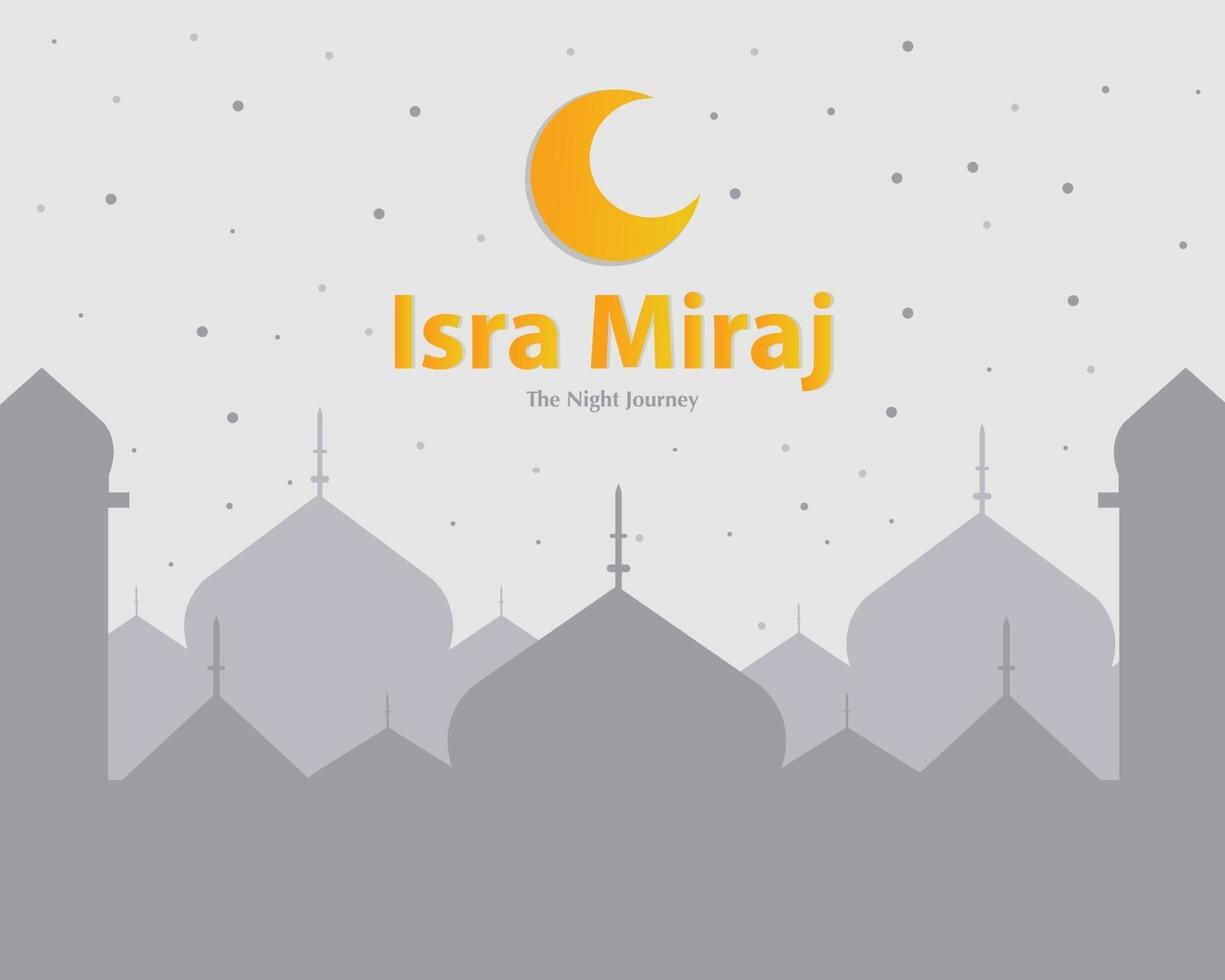 Isra Miraj Greeting Card Background Vector