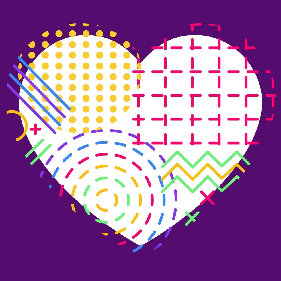 Abstract geometric heart shape vector