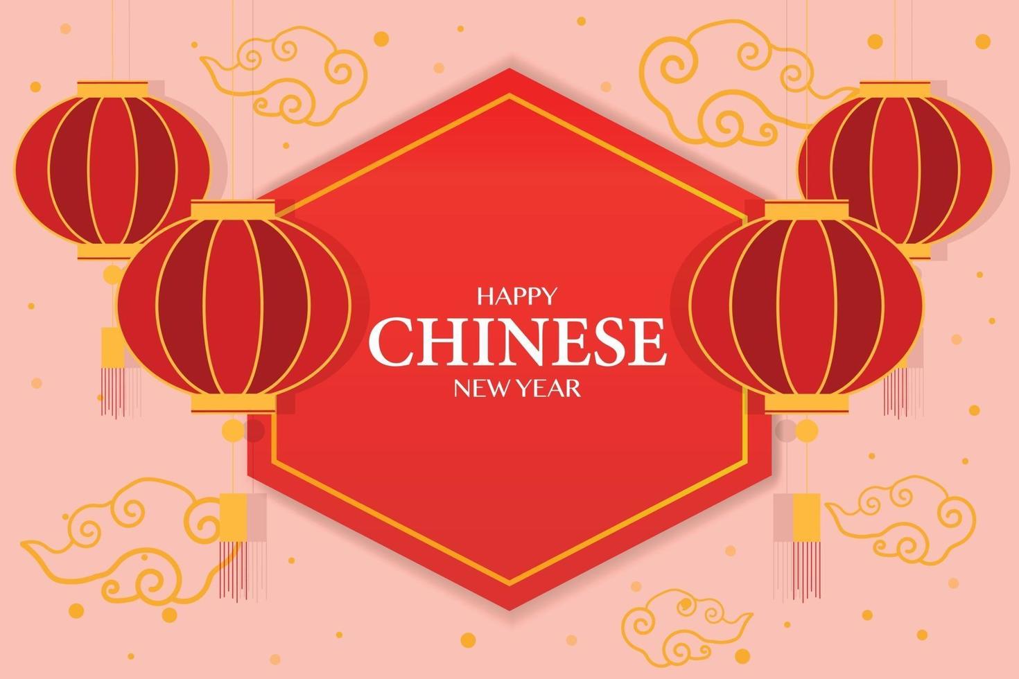 Chinese New Year Background Lanterns Vector