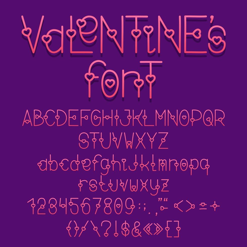 Valentine love font vector