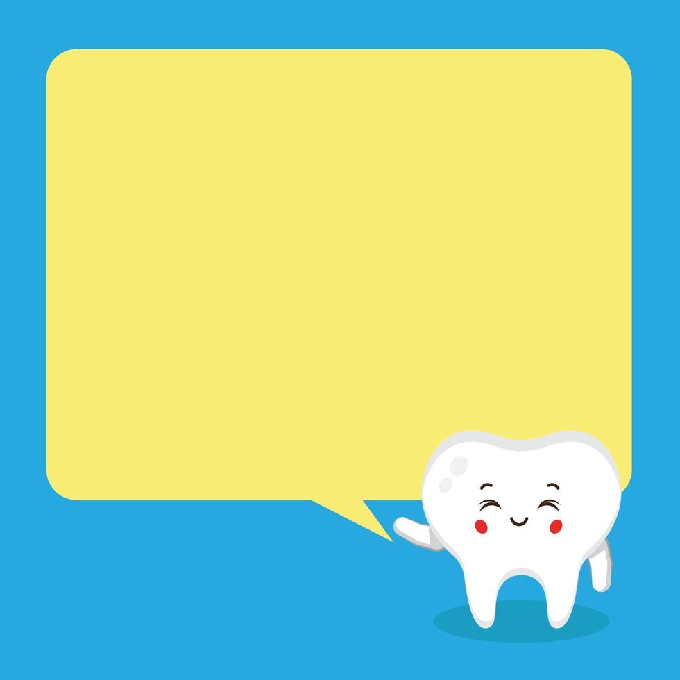 Cute Tooth with Speech Bubbles vector