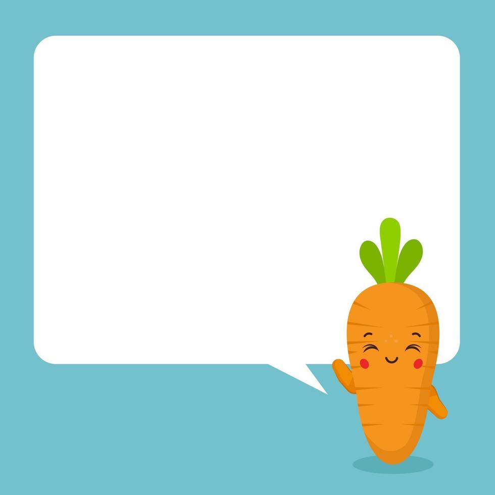 Cute Carrot with Speech Bubbles vector
