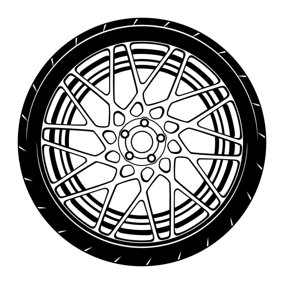 Car wheel illustration for conceptual design vector