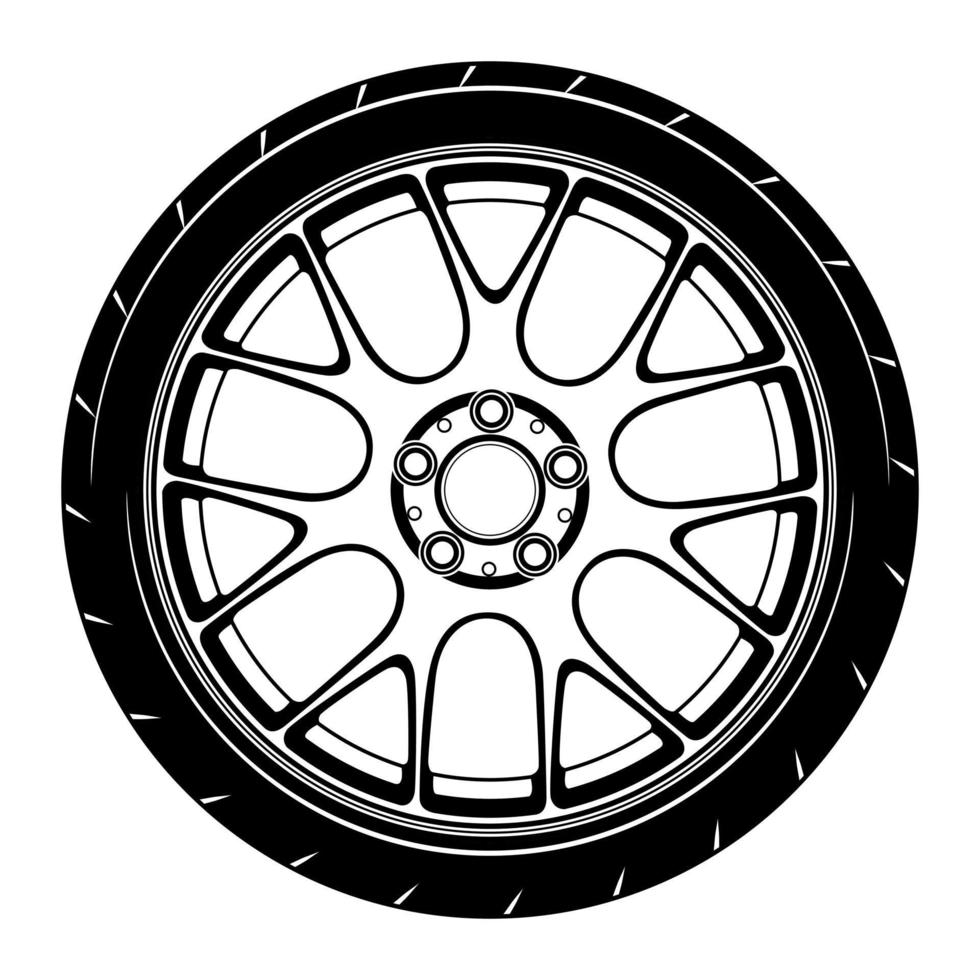 Car wheel illustration for conceptual design vector