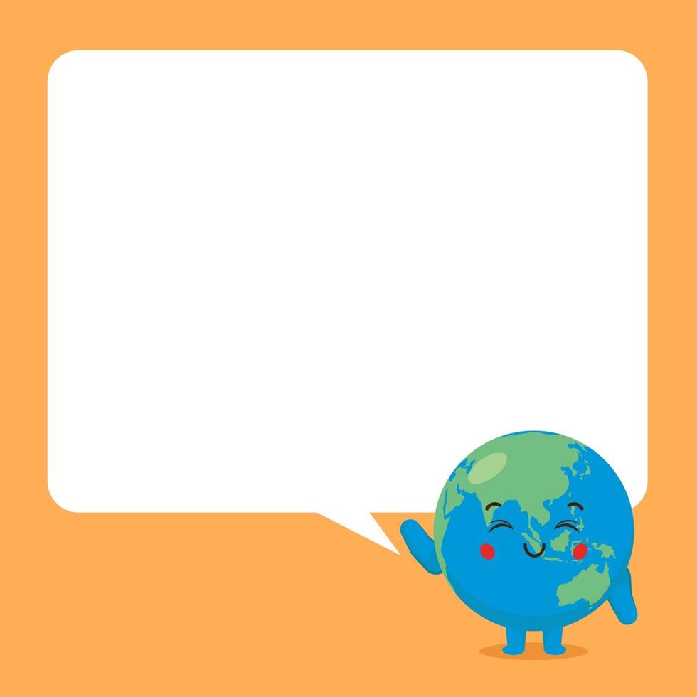 Cute Earth with Speech Bubbles vector