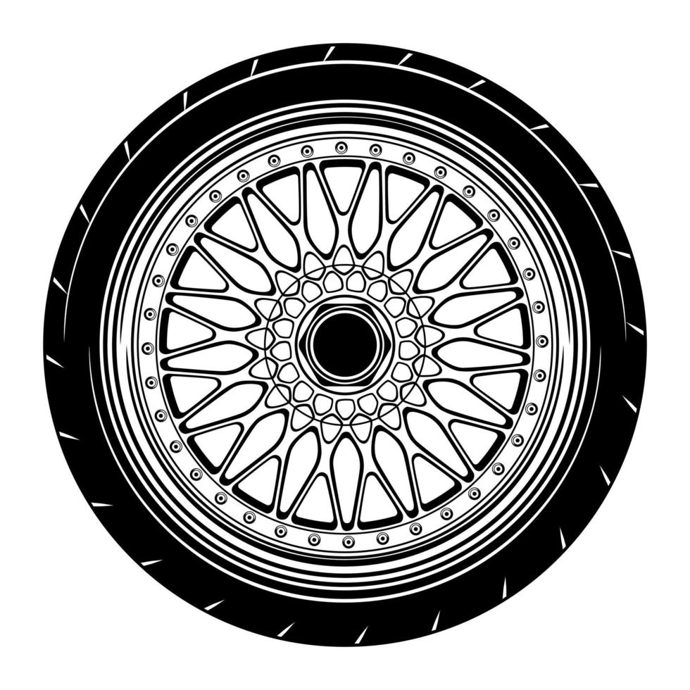 Car wheel illustration for conceptual design vector