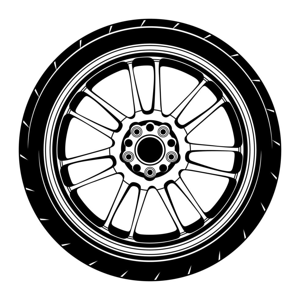 Car wheel illustration for conceptual design vector