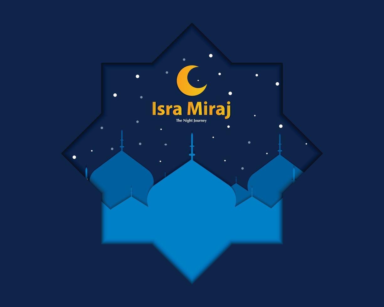 Isra Miraj Papercut Background Vector