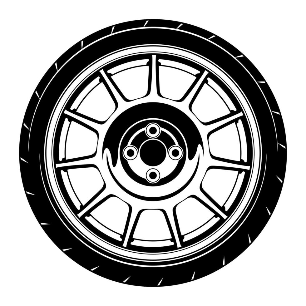 Car wheel illustration for conceptual design vector