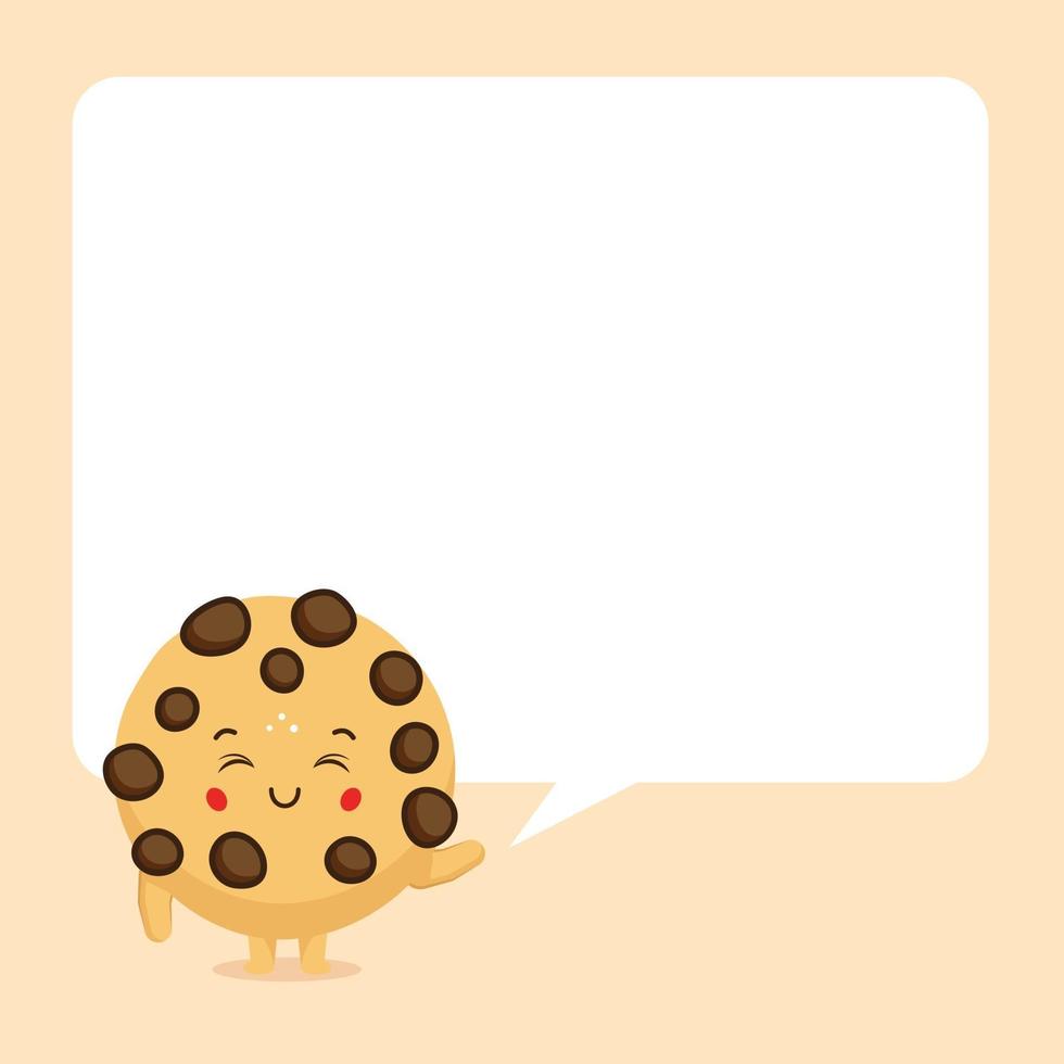 Cute Cookie with Speech Bubbles vector