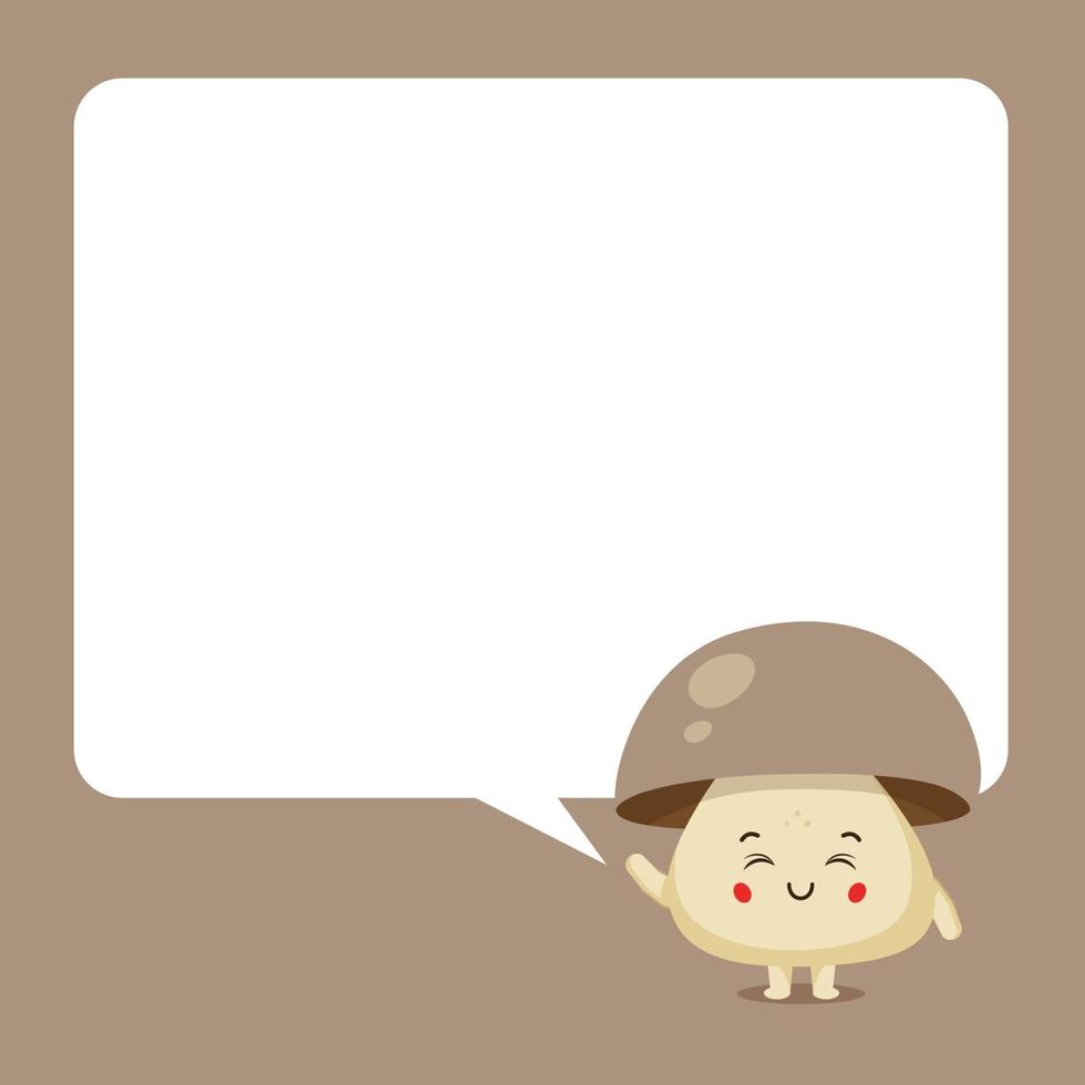 Cute Mushroom with Speech Bubbles vector