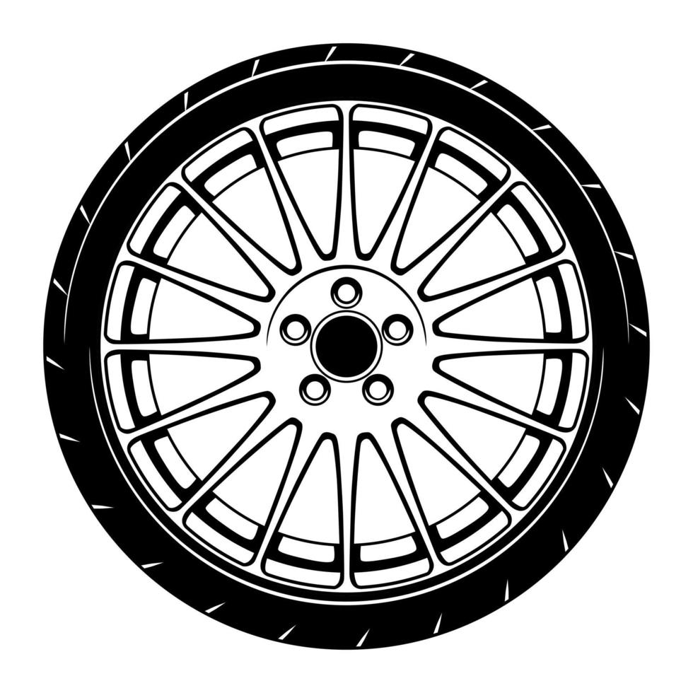 Car wheel illustration for conceptual design vector