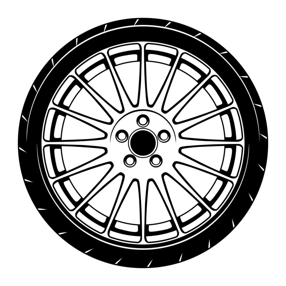 Car wheel illustration for conceptual design vector