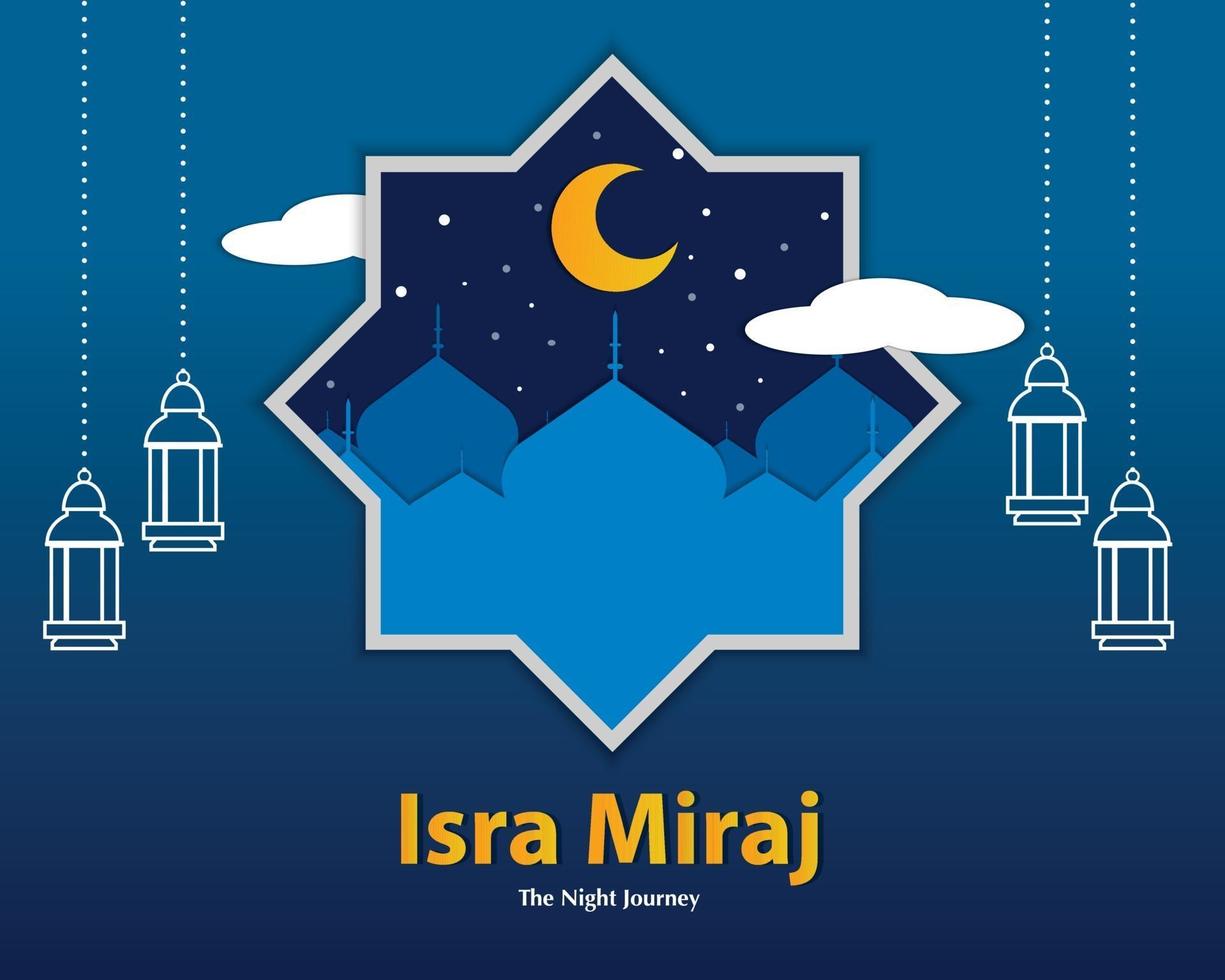 Isra And Miraj In Paper Style vector
