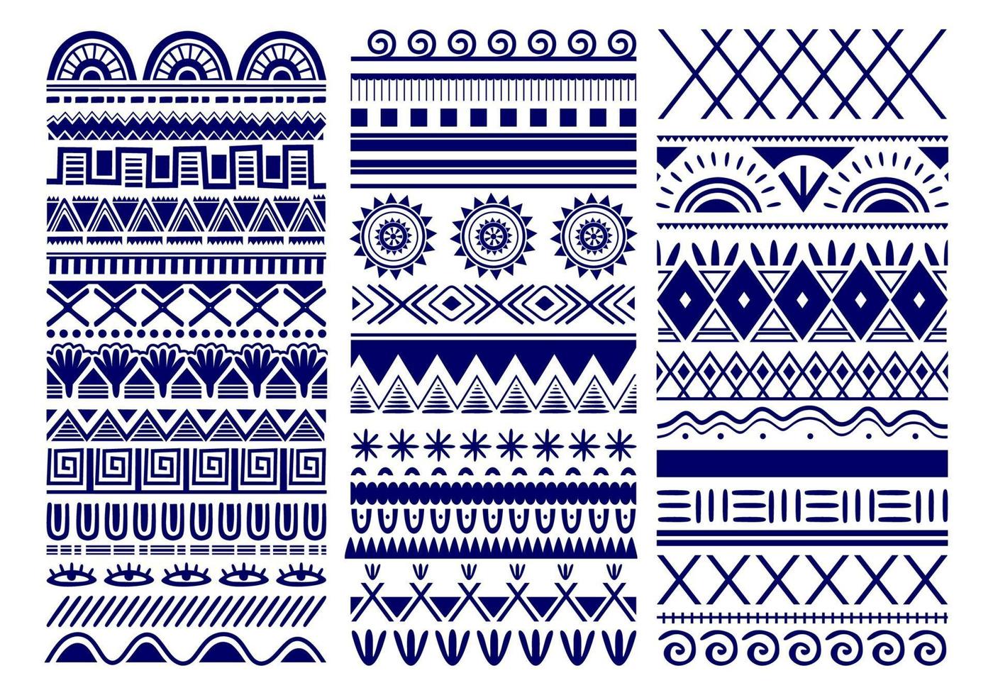 vector transparente tribal. telón de fondo de patrón étnico vintage. arte tribal en patrón transparente clásico tradicional en color azul y blanco. bueno para papel tapiz, diseño de tela, tela, papel, textil