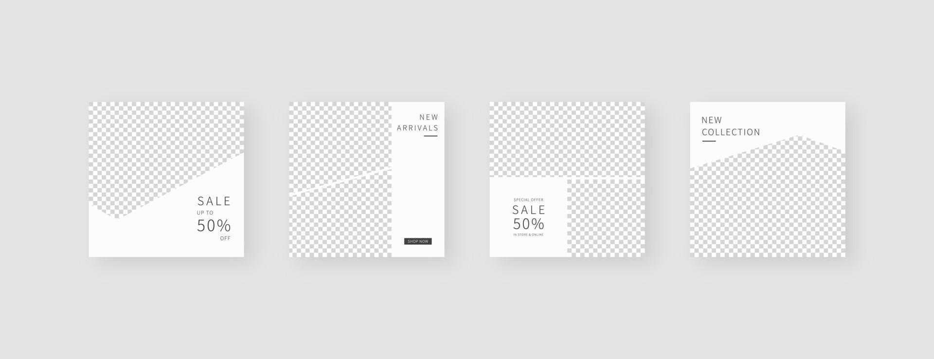Social media template. Trendy editable social media post template. Mockup isolated. Template design. Vector illustration.