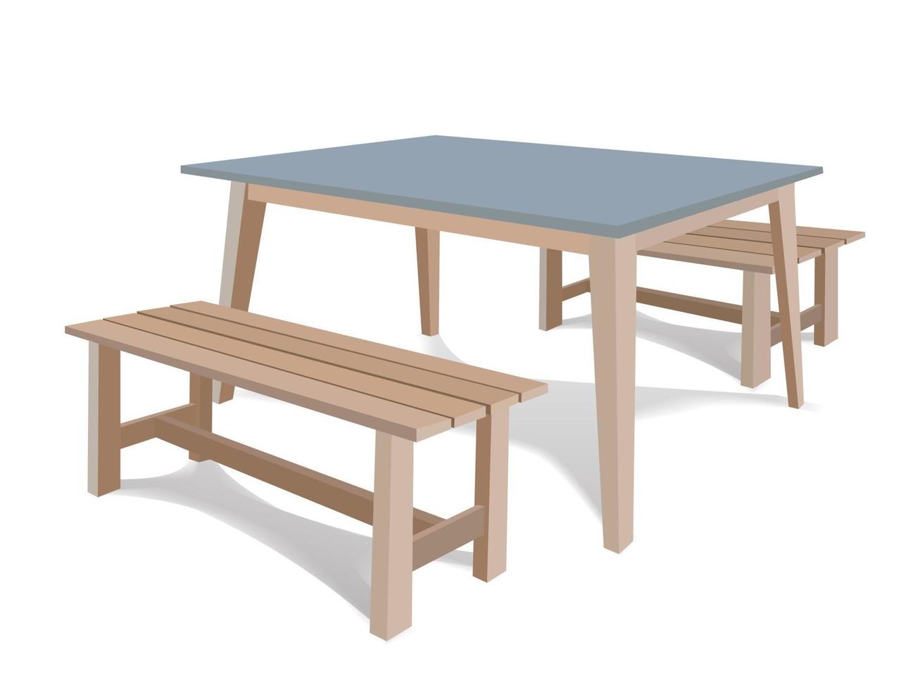 Wooden Table Set on illustration graphic vector