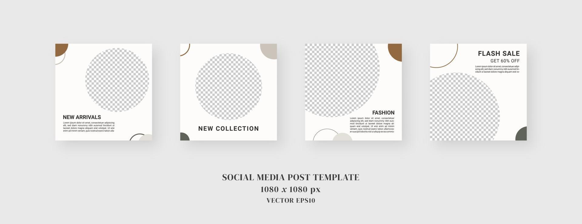 Social media template. Trendy editable social media post template. Mockup isolated. Template design. Vector illustration.