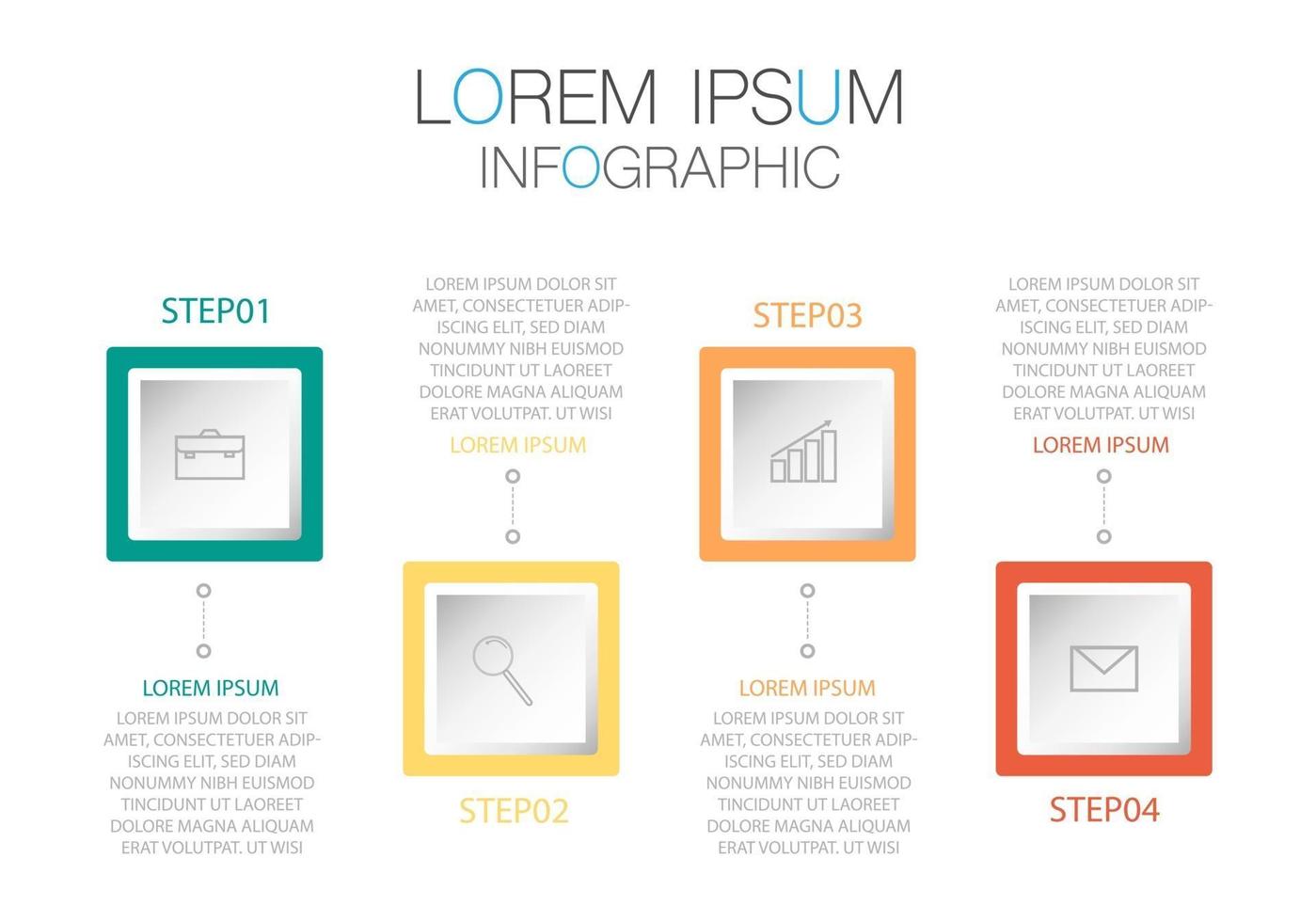 Infographic template in four steps, Template for diagram, graph, presentation and chart. vector