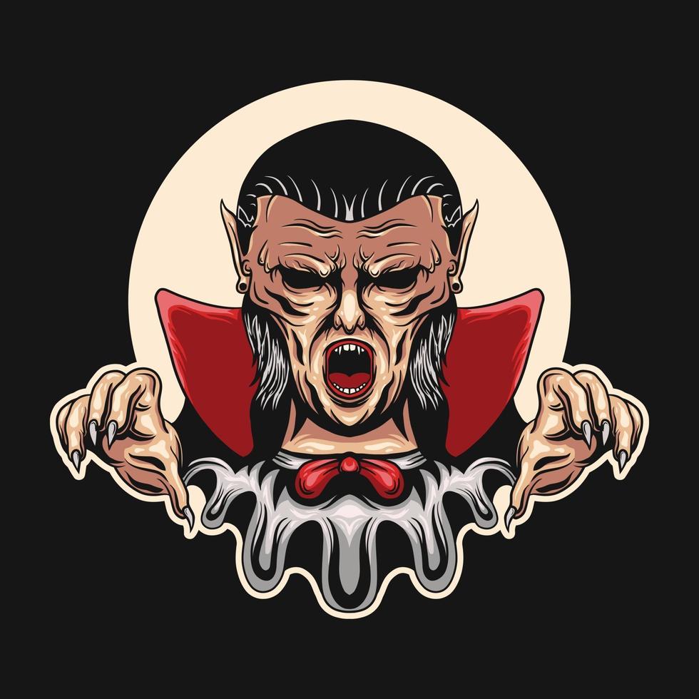 vampire catching pose vector illustration on dark background