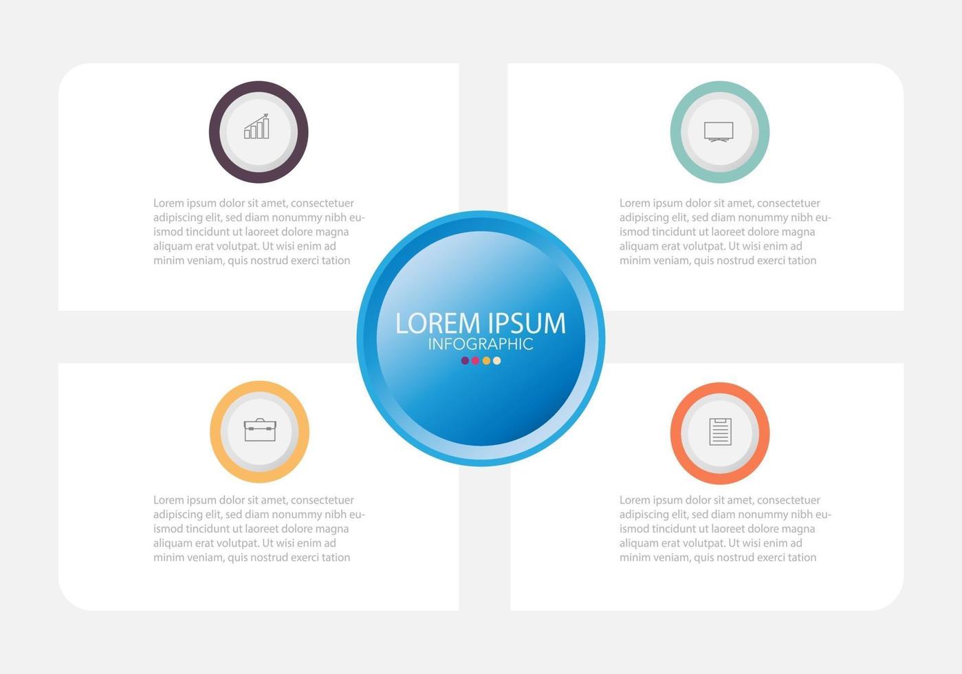 Infographic template in four steps, Template for diagram, graph, presentation and chart. vector