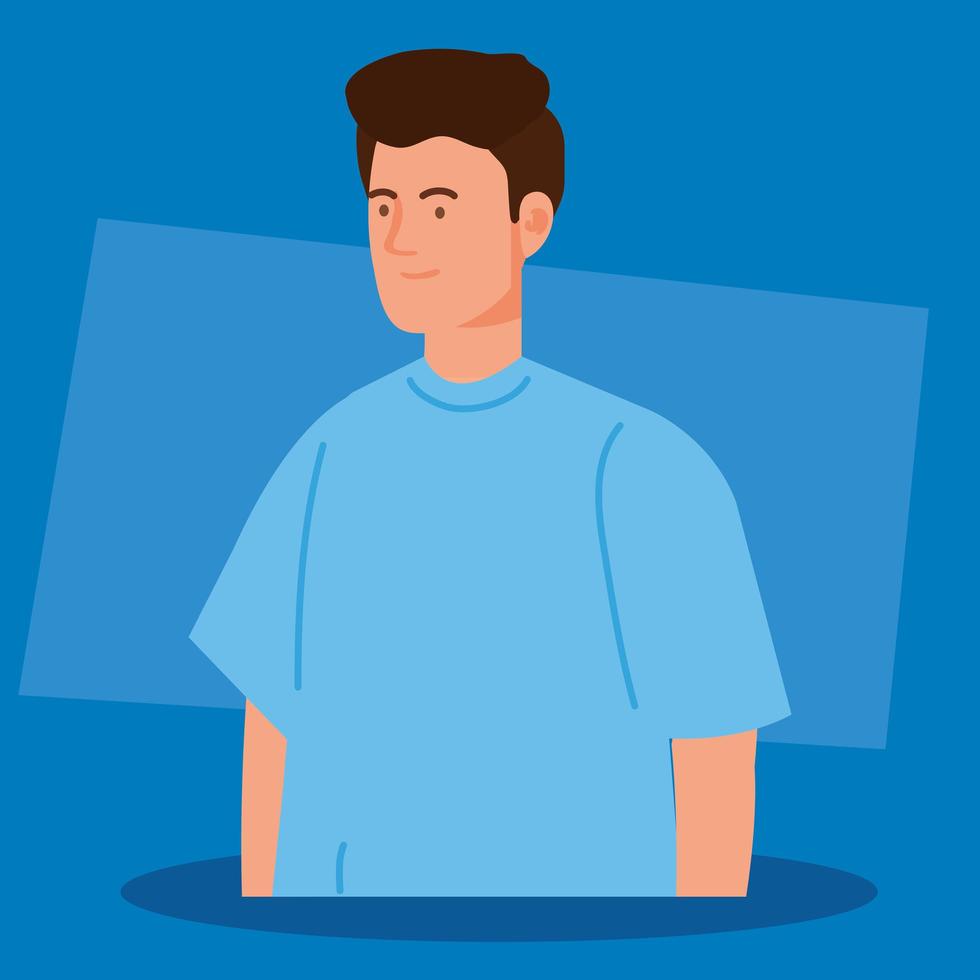 young man avatar character icon vector