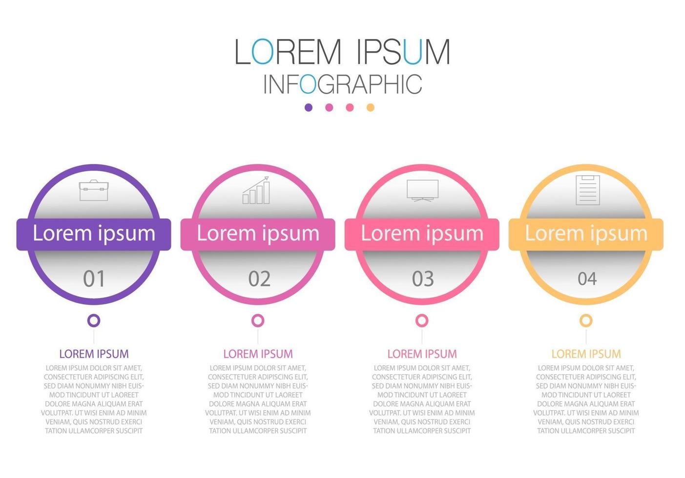 Infographic template in four steps,Template for diagram, graph, presentation and chart. vector