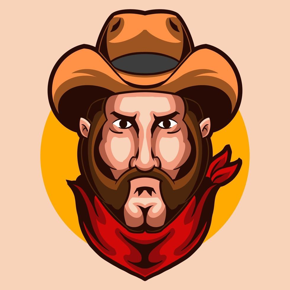 cowboy man head vector illustration design isolated