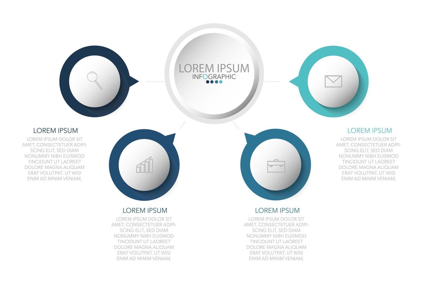 Infographic template in four steps, Template for diagram, graph, presentation and chart. vector