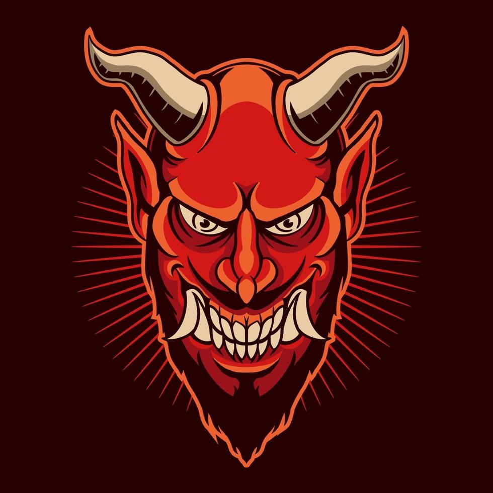 devil red angry vector illustration design