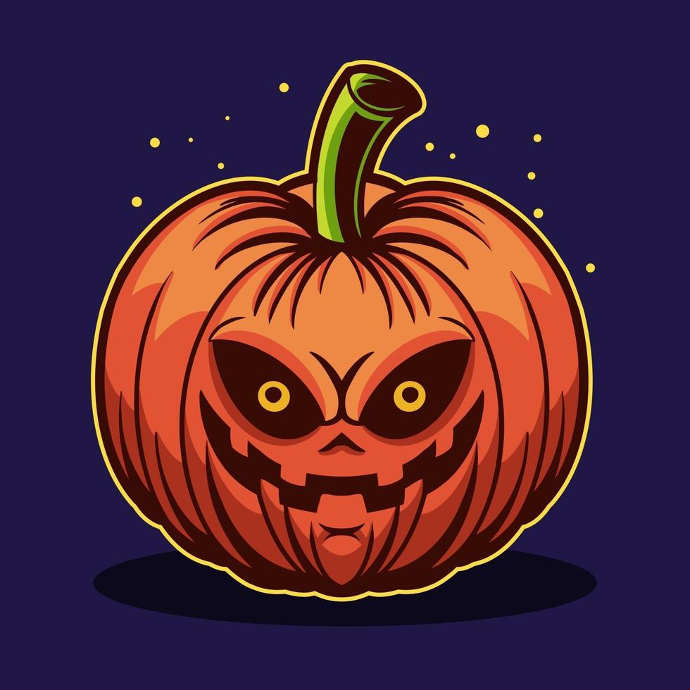 diseño de vector de calabaza de halloween aislado sobre fondo oscuro