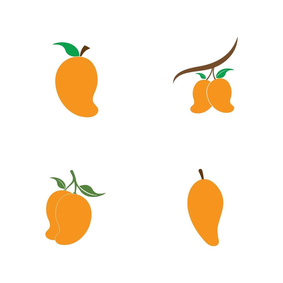 Logotipo de mango e icono de plantilla de vector de fruta