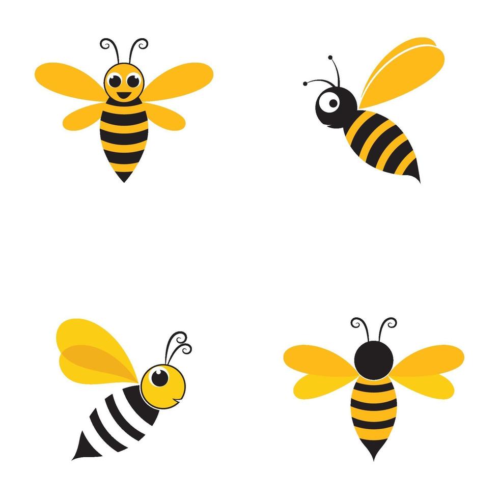 diseño de vector de ilustración de logotipo de abeja