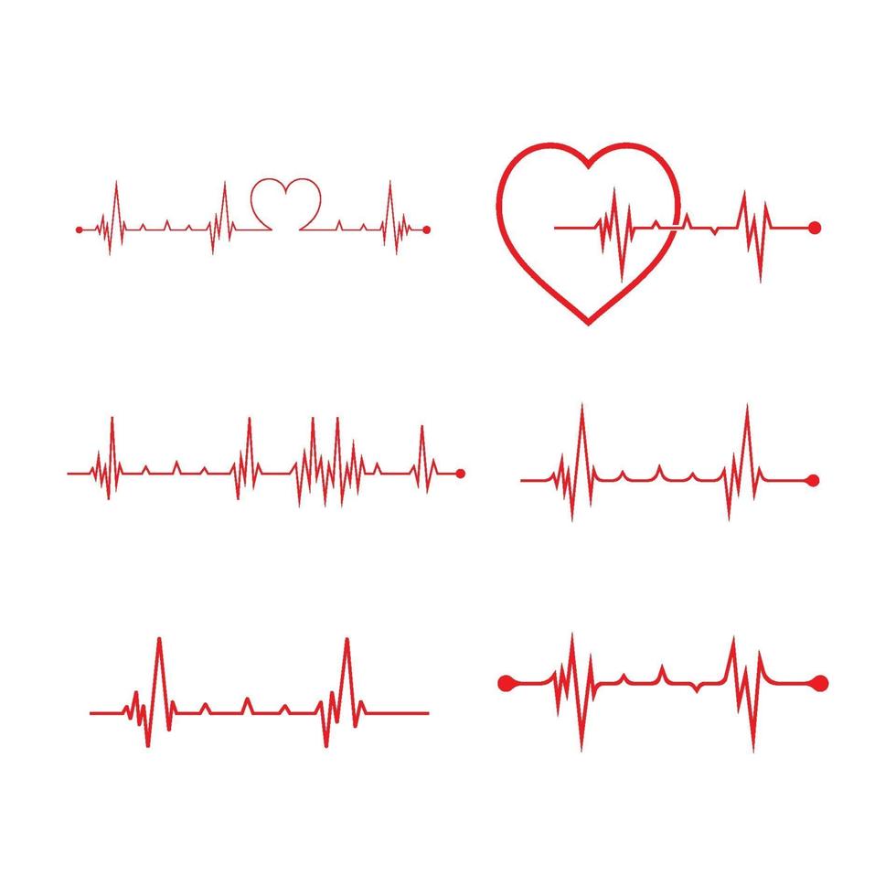 latido del corazón pulso logo ilustración diseño vectorial vector