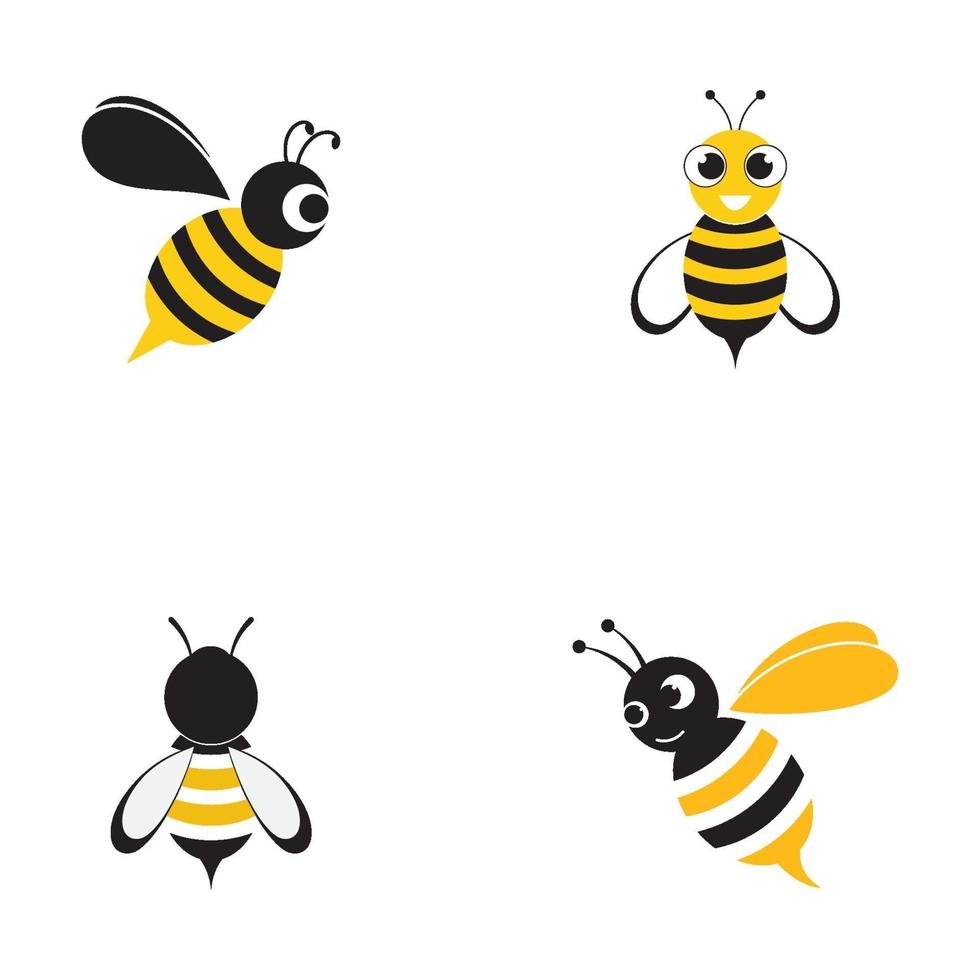 diseño de vector de ilustración de logotipo de abeja