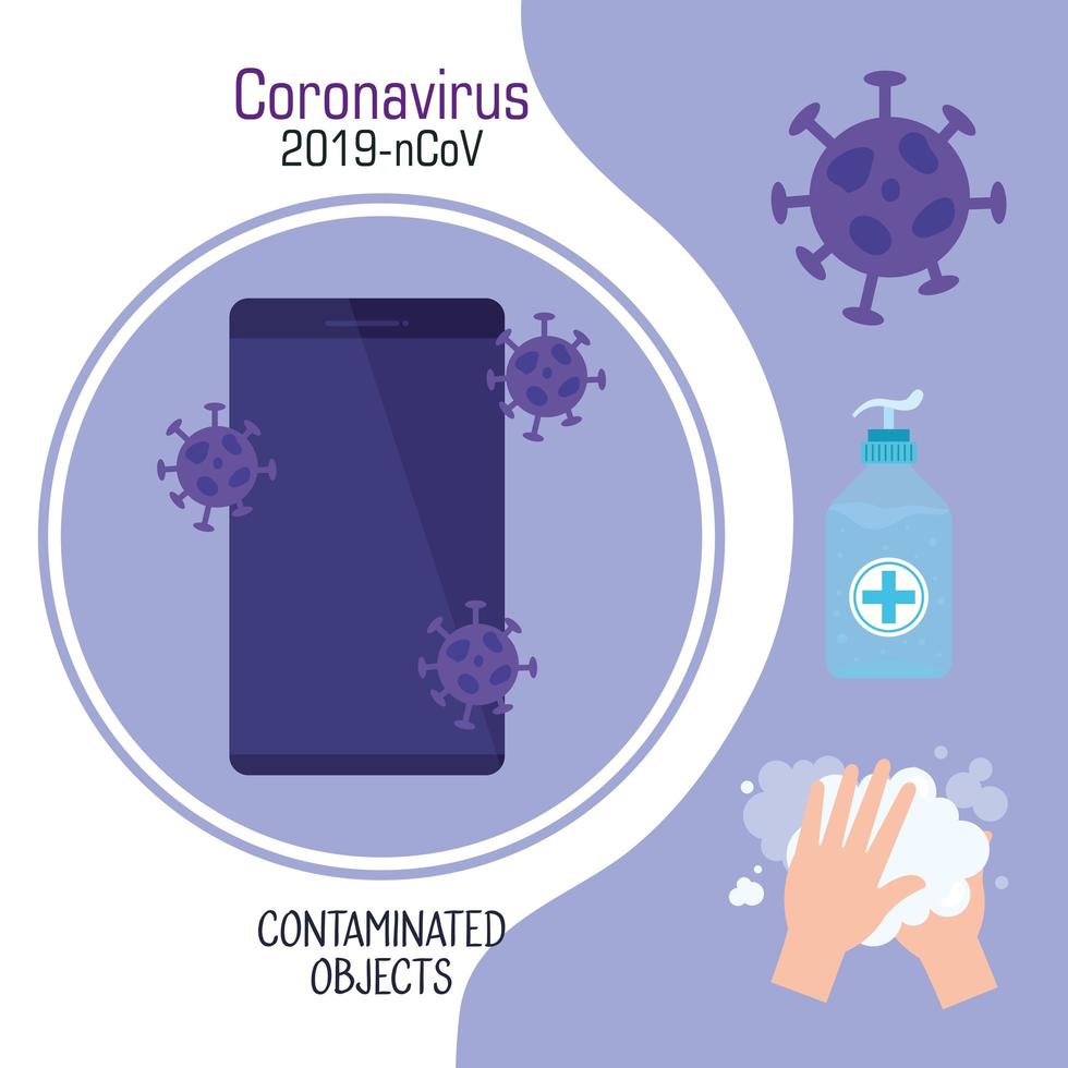 infografía de la campaña de prevención del coronavirus vector