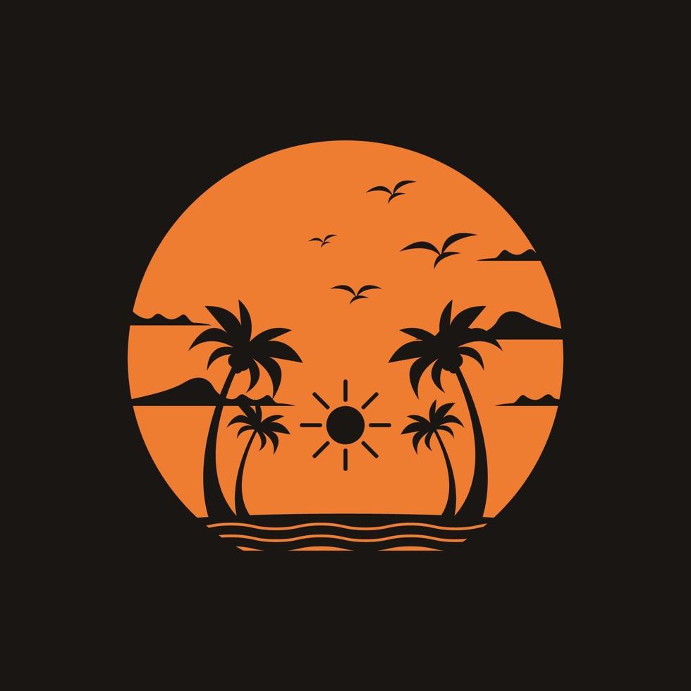 diseño de plantilla de vector de playa