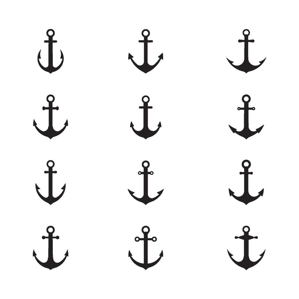 anchor logo and symbol template vector icons