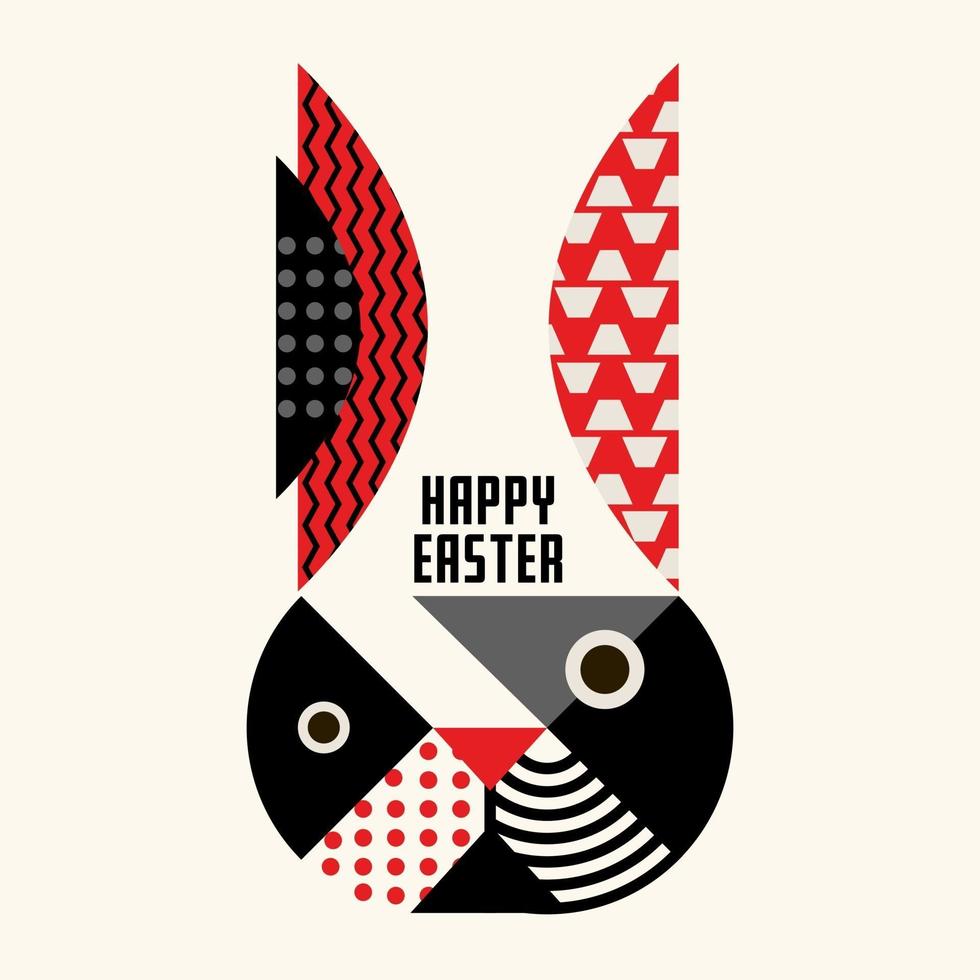 rabbit easter abstract geometric design vector